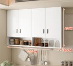 Meuble  de cuisine blanc moderne avec étagère ouverte 4 portes – Image 3
