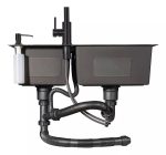 Évier double bac "Gourmet Black" – Design cuisine americaine + robinet GM – Image 4