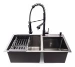 Évier double bac "Gourmet Black" – Design cuisine americaine + robinet GM – Image 3