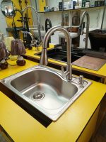 évier encastrable 1 bac en Acier Inoxydable + ROBINET MITIGEUR Extractible– Design Moderne