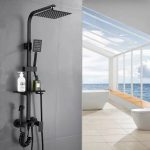 colonne de douche noir mat avec douchette – Image 4