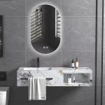 Meuble salle de bain suspendu effet marbre