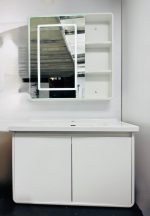 Meuble-lavabo Salle de Bain – Collection "Pure White" & Miroir LED
