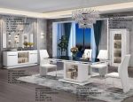Salle à manger complète Cristal Blanc-Noir – Image 2