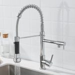 Robinet Mitigeur de cuisine professionnel avec douchette extractible gris