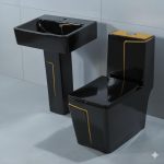 ensemble sanitaire noir