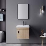 ensemble meuble lavabo suspendu avec miroir 50cm