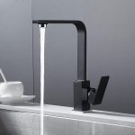 Mitigeur de cuisine noir mat – Robinet moderne à bec haut design